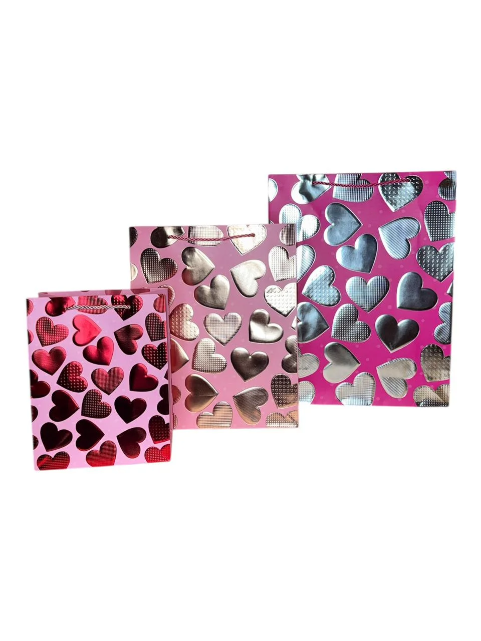 Bolsa Premium Brillo Corazones XL