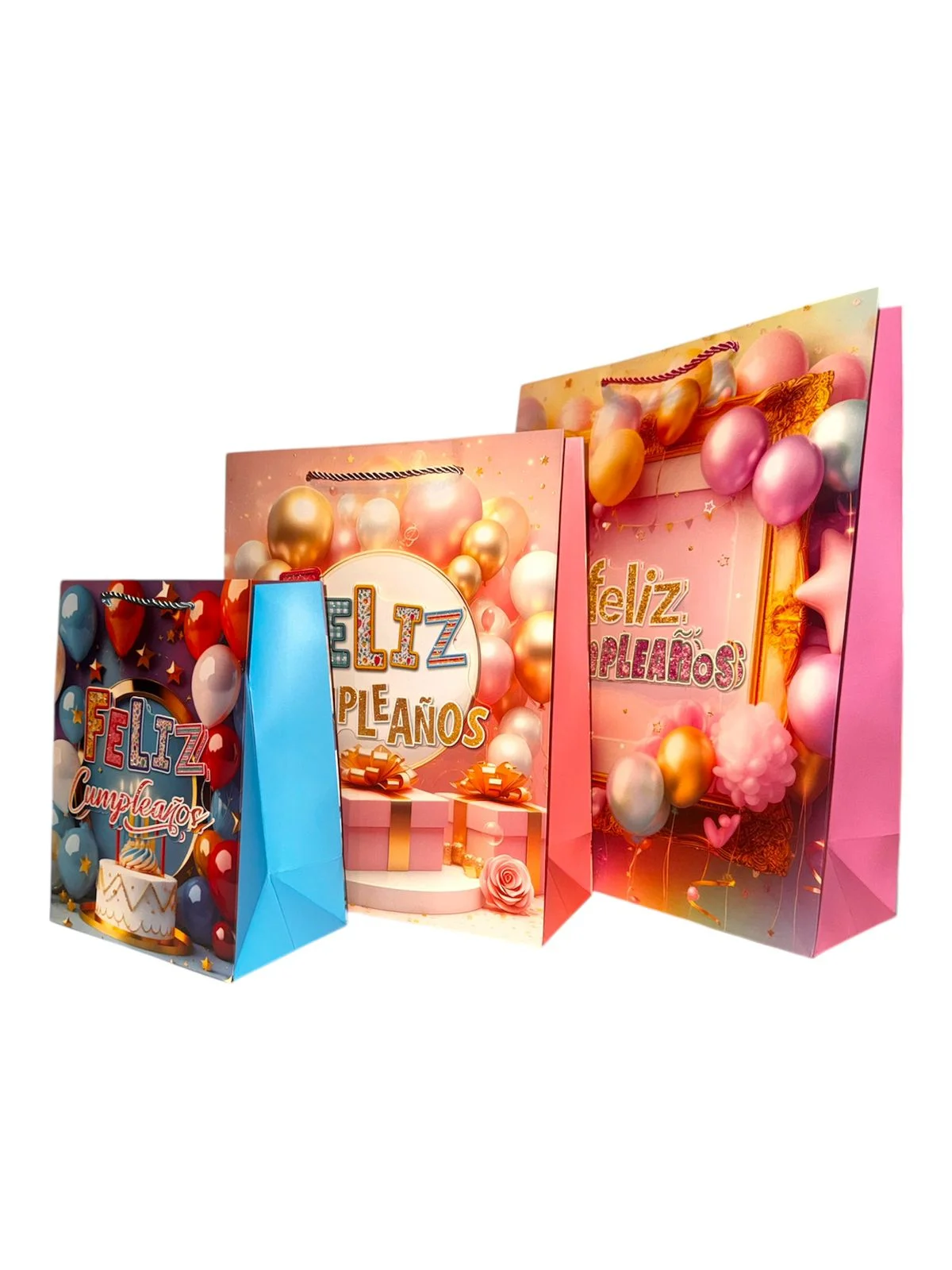 Bolsa Premium 3D Feliz Cumpleaños XL