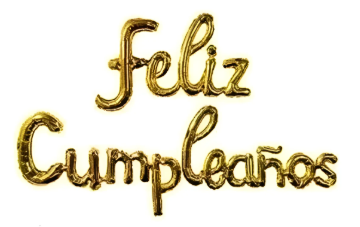 SET LETRAS GLOBO FOIL FELIZ CUMPLEAÑOS LETRA CURSIVA 