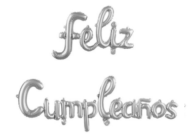 SET LETRAS GLOBO FOIL FELIZ CUMPLEAÑOS LETRA CURSIVA 