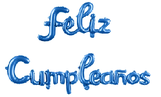 SET LETRAS GLOBO FOIL FELIZ CUMPLEAÑOS LETRA CURSIVA 