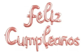 SET LETRAS GLOBO FOIL FELIZ CUMPLEAÑOS LETRA CURSIVA 