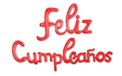 SET LETRAS GLOBO FOIL FELIZ CUMPLEAÑOS LETRA CURSIVA 