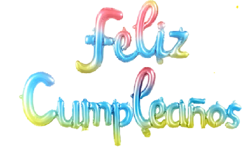 SET LETRAS GLOBO FOIL FELIZ CUMPLEAÑOS LETRA CURSIVA 