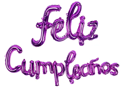 SET LETRAS GLOBO FOIL FELIZ CUMPLEAÑOS LETRA CURSIVA 