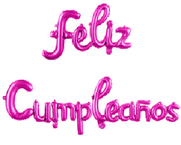 SET LETRAS GLOBO FOIL FELIZ CUMPLEAÑOS LETRA CURSIVA 