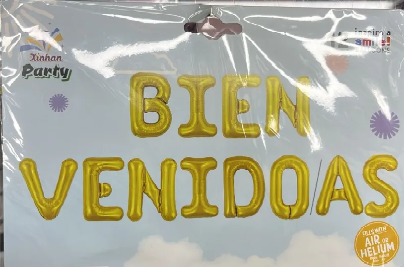 SET LETRAS GLOBO FOIL BIENVENIDOS(AS) LETRA A LETRA
