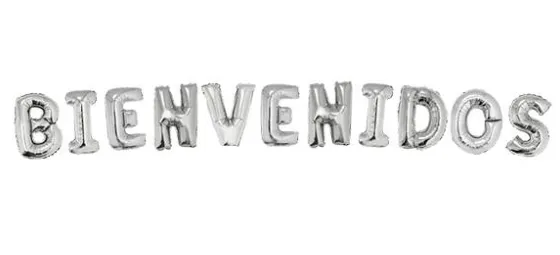 SET LETRAS GLOBO FOIL BIENVENIDOS(AS) LETRA A LETRA