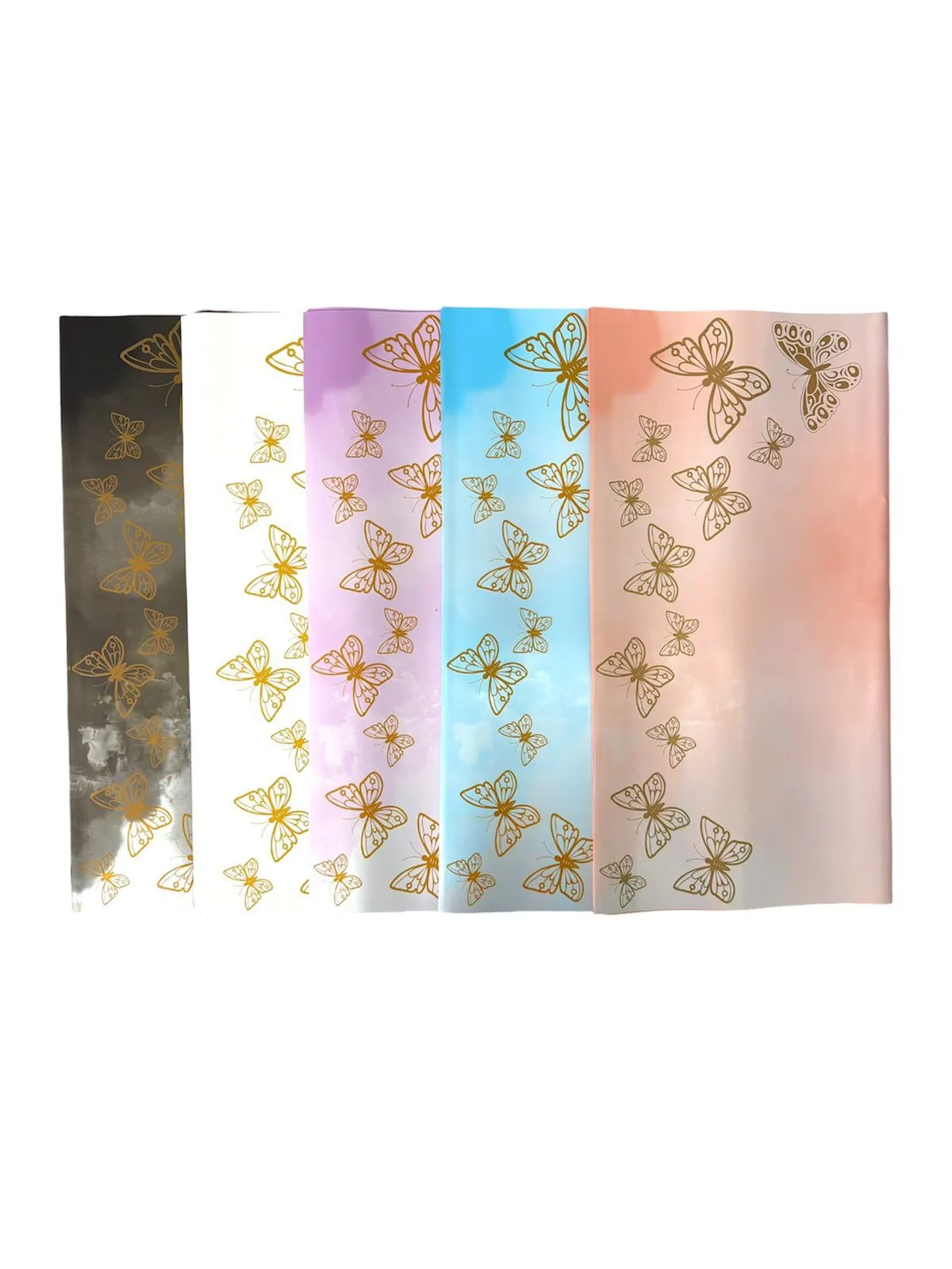 Papel Koreano Mariposa Doble Fondo x 20